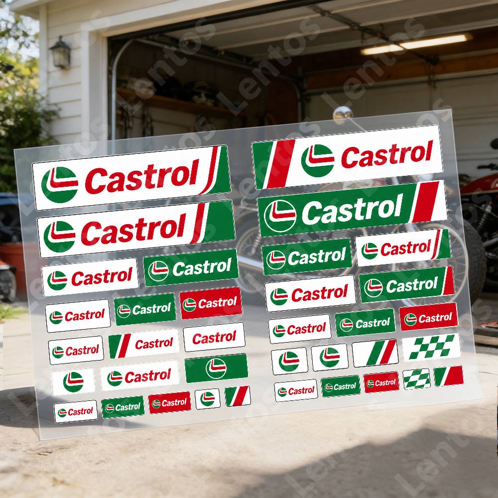 Castrol Oil Gtx - C-castr-ol Wasserdichte, reflektierende Motorradaufkleber, leicht abziehbare