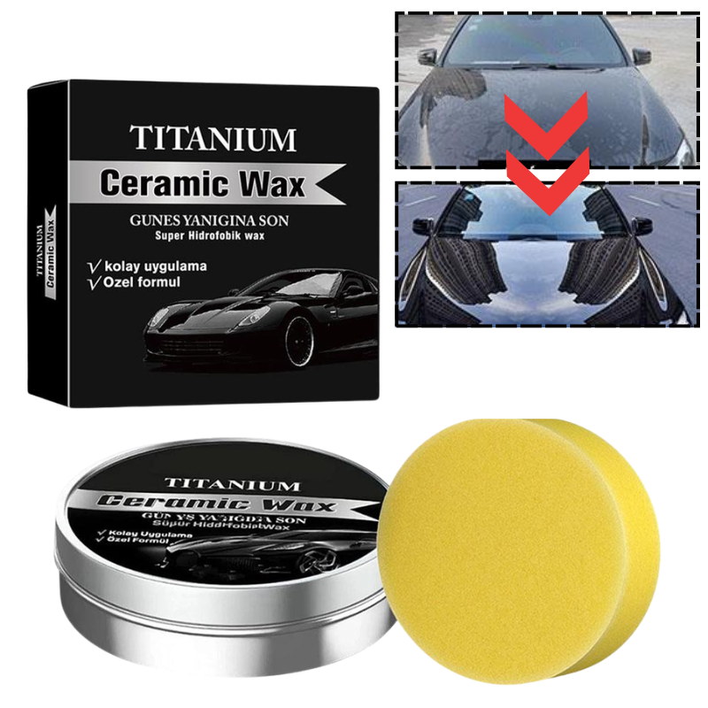 Car Wax Ceramic Coating - 1-5 Stück Keramik-Wachscreme, einfach aufzutragendes Titan-Keramik-Autowachs,